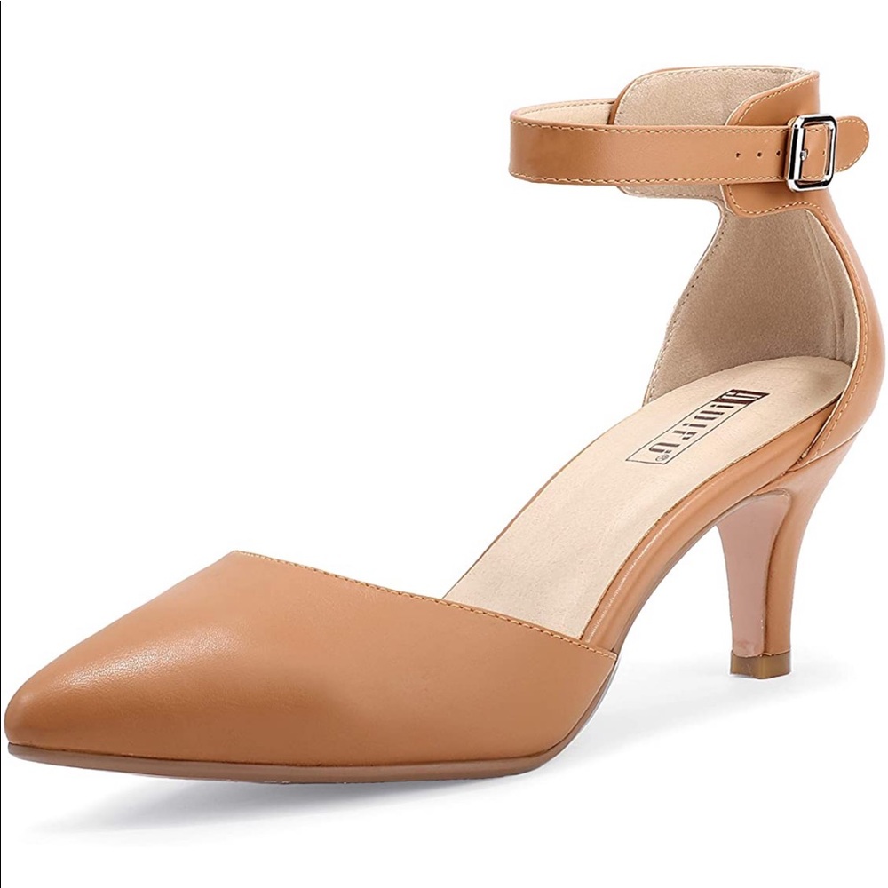 IDIFU IN3 D'Orsay Pumps Kitten Heels Pointed Closed Toe Nude Heels